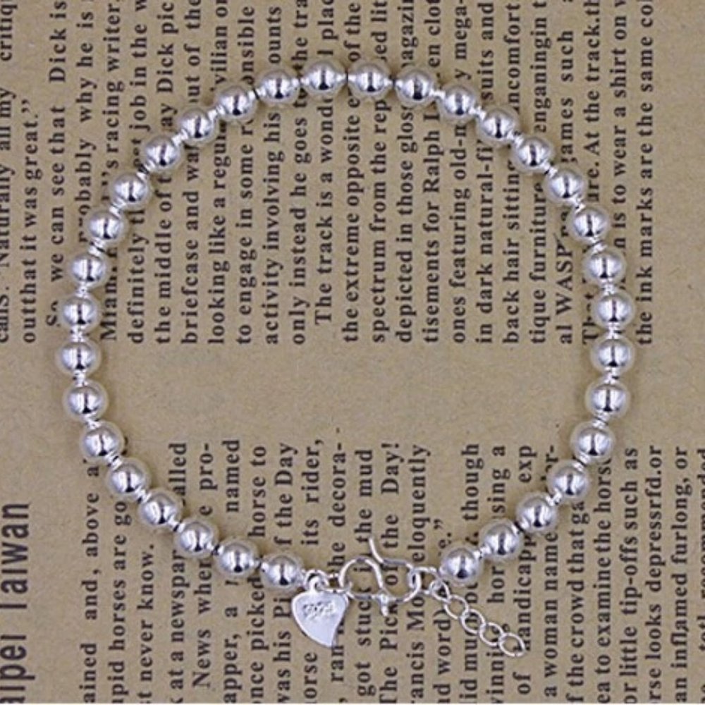 *NEW 925 Sterling Silver Mini Bead Bracelet